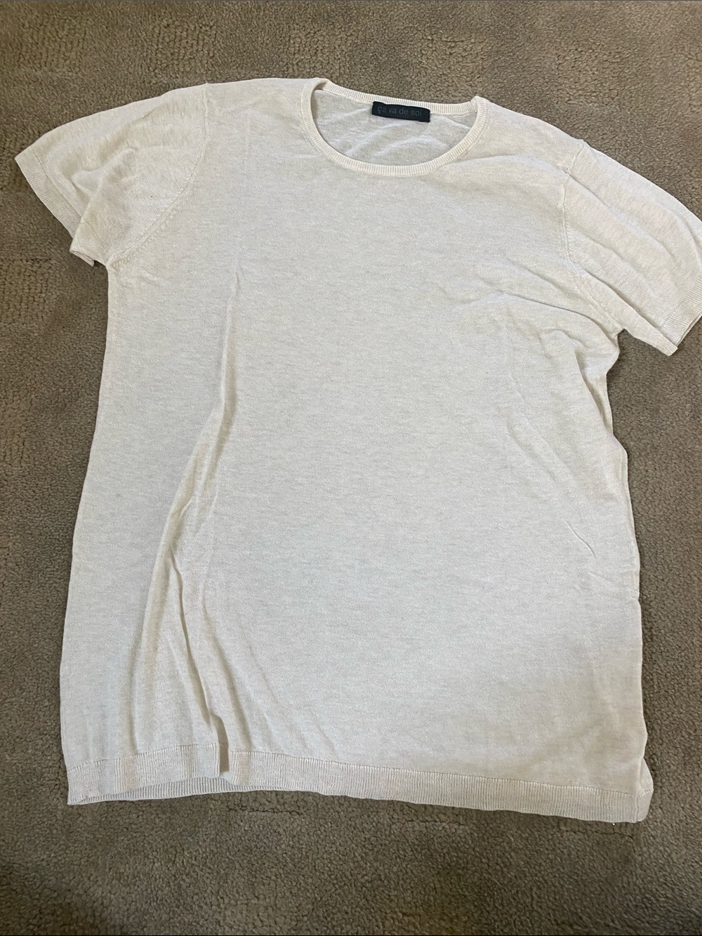 Men's Crewneck Short-Sleeve Shirt in Light Cream